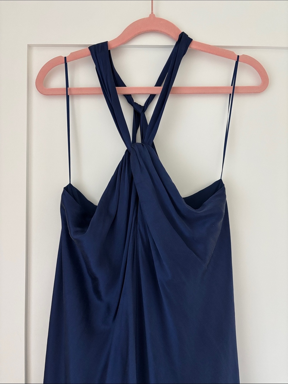 Banana Republic Deep Navy Belay 100% Silk Midi Dress - Picture 3 of 6